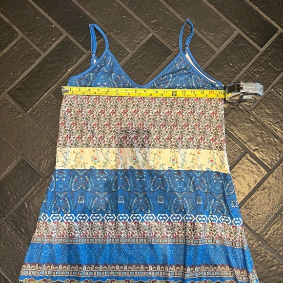 Bohemian Blue and Cream Strappy Dress - Picture 6 of 7